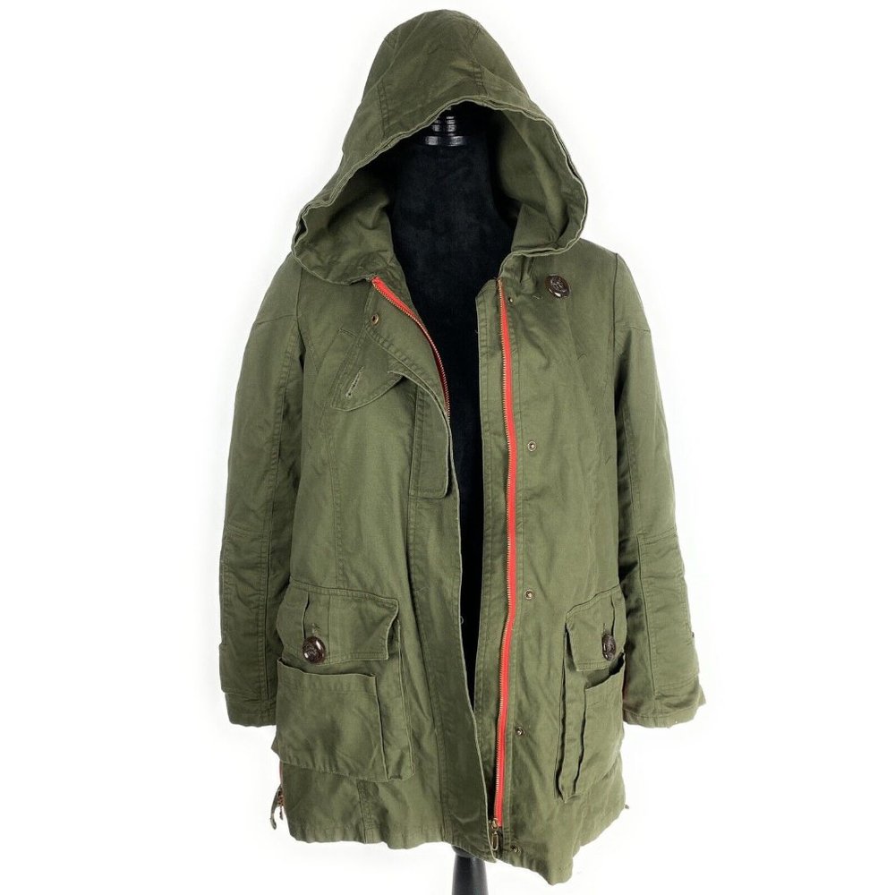 Popski London Coat Hoodie Green Size S